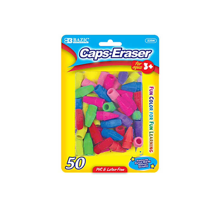 Colored pencil top erasers Mazer Wholesale