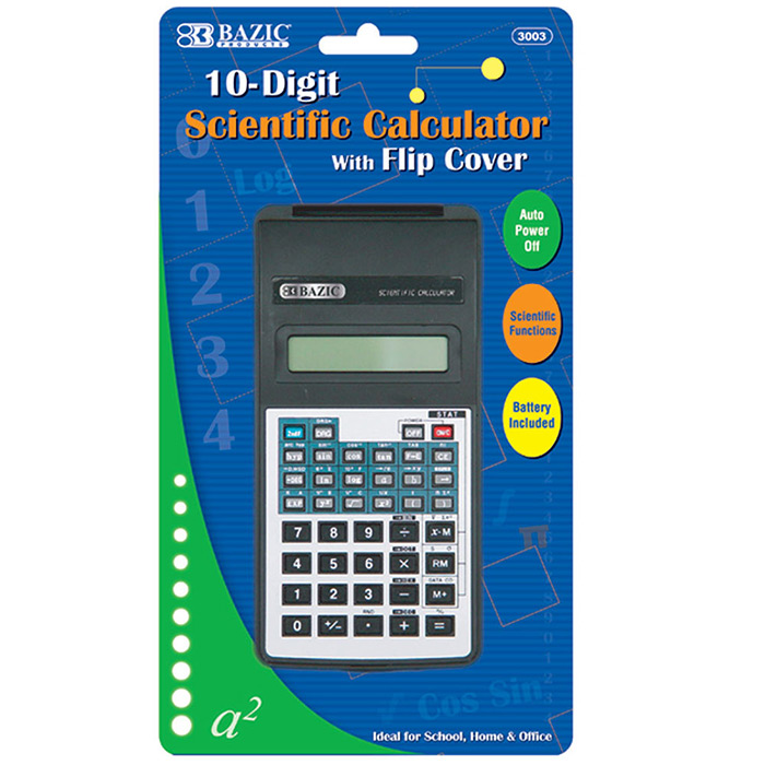 Scientific Calculator with Flip Cover, 10 Digits Mazer Wholesale